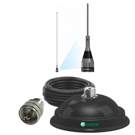 Antena Movel 1\4 Onda Vhf Suporte  Magnético steelbras  ap0186
