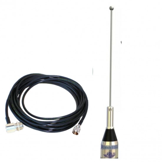 Antena Movel ars Vhf 1/4 O Cabo de 5m com conector mini motorola 