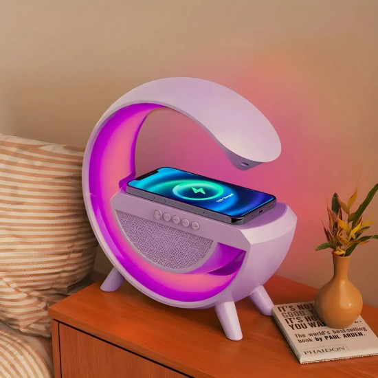  Luminária Inteligente com Caixa De Som e Carregador Indução